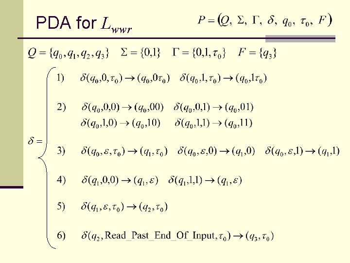 PDA for Lwwr 