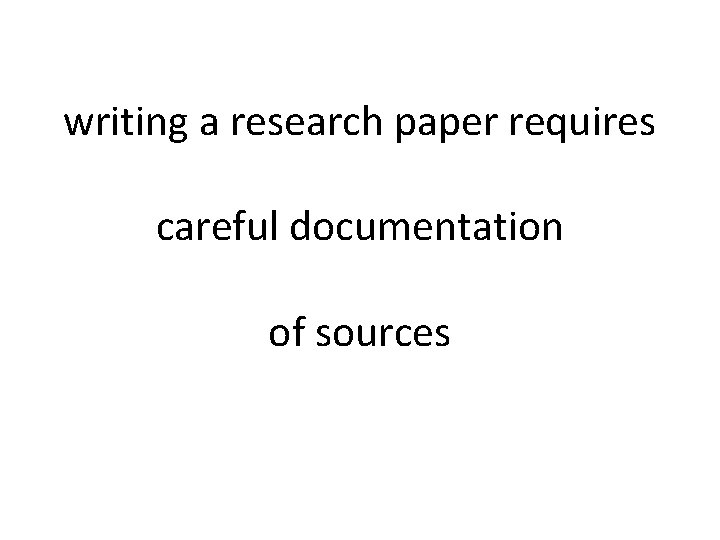 writing a research paper requires careful documentation of sources 
