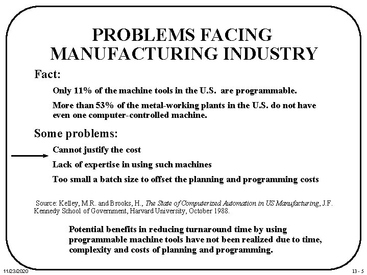 Problem In Manufacturing Process Engineering IE 550 Manufacturing Systems Fall 2008