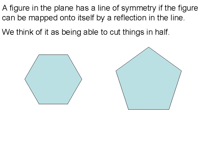 A figure in the plane has a line of symmetry if the figure can