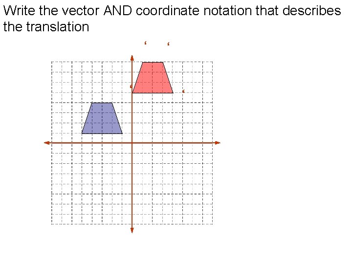 Write the vector AND coordinate notation that describes the translation ‘ ‘ 