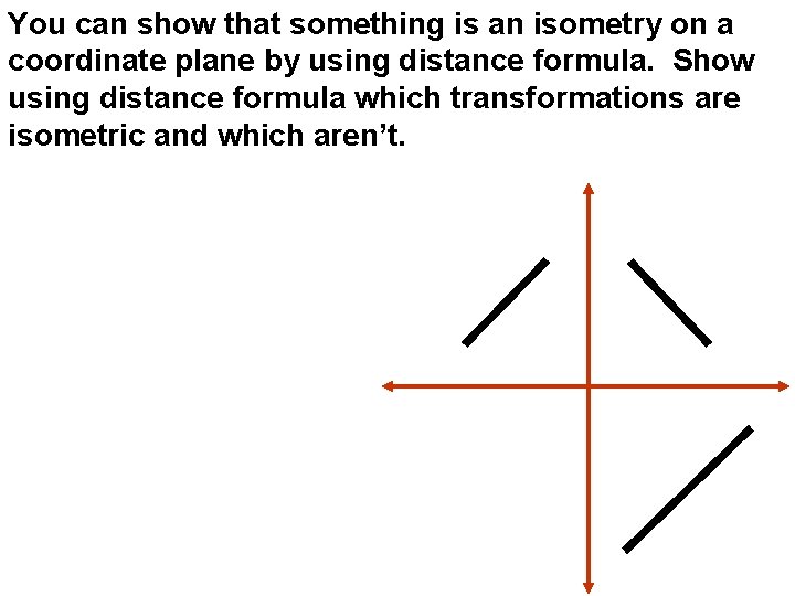 You can show that something is an isometry on a coordinate plane by using