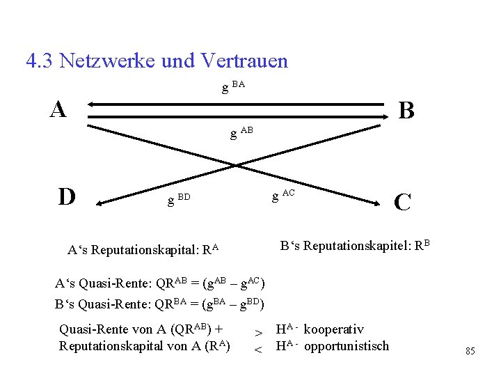 4. 3 Netzwerke und Vertrauen g BA A B g AB D g AC 4. 3 Netzwerke und Vertrauen g BA A B g AB D g AC