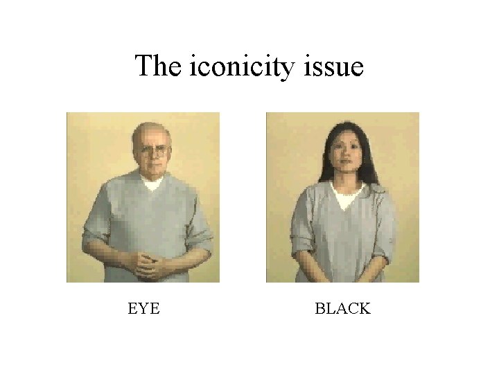 The iconicity issue EYE BLACK The iconicity issue EYE BLACK