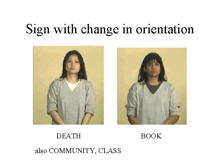 Sign with change in orientation DEATH also COMMUNITY, CLASS BOOK 