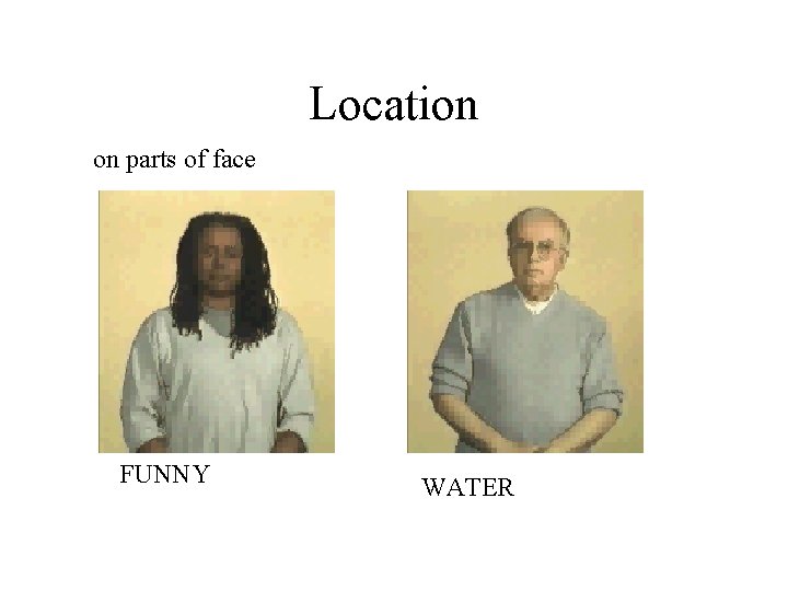 Location on parts of face FUNNY WATER 