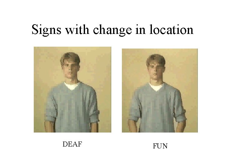 Signs with change in location DEAF FUN 