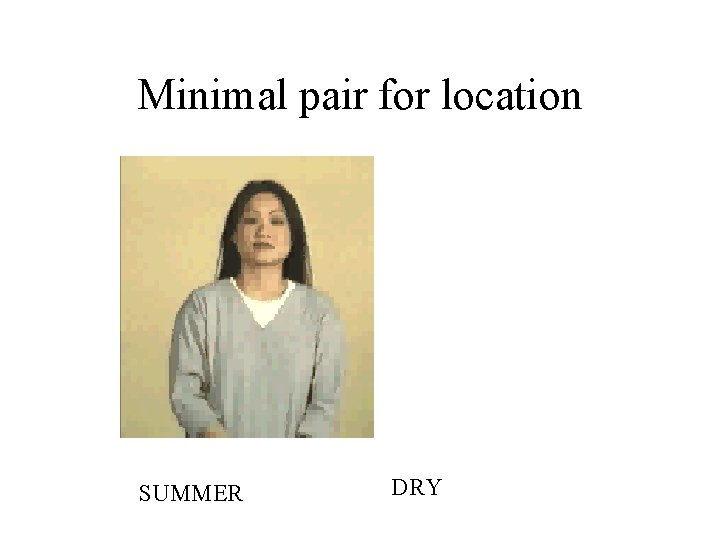 Minimal pair for location SUMMER DRY 