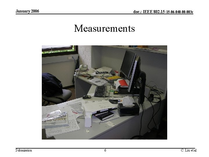 January 2006 doc. : IEEE 802. 15 -15 -06 -040 -00 -003 c Measurements