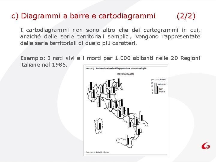 c) Diagrammi a barre e cartodiagrammi (2/2) I cartodiagrammi non sono altro che dei c) Diagrammi a barre e cartodiagrammi (2/2) I cartodiagrammi non sono altro che dei