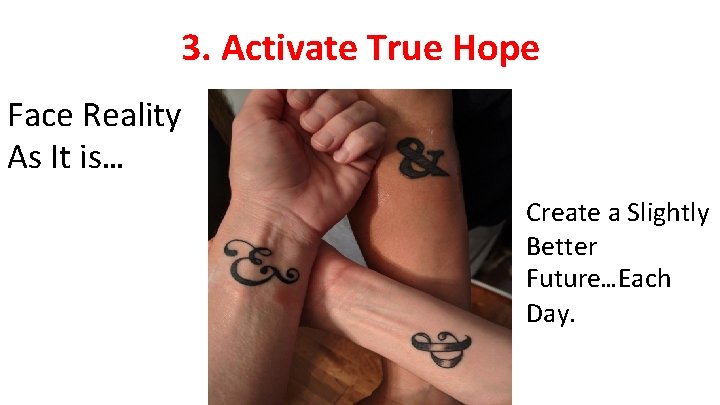 3. Activate True Hope Face Reality As It is… Create a Slightly Better Future…Each