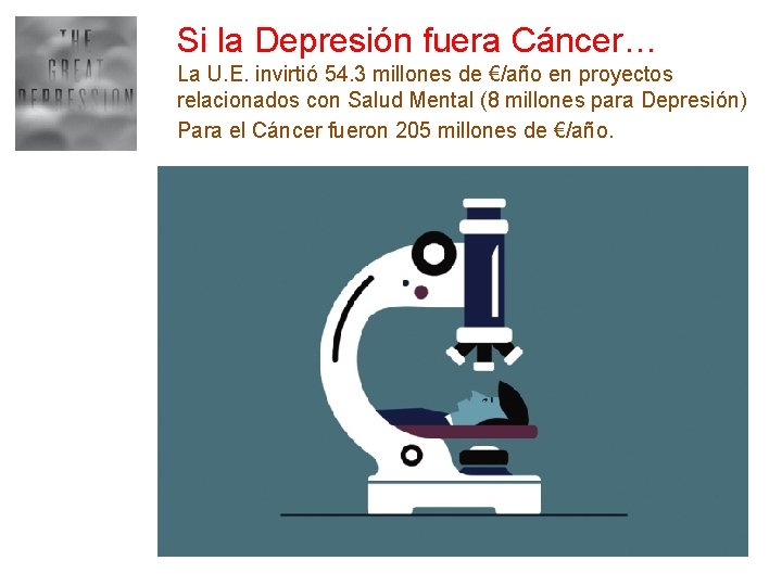 Si la Depresión fuera Cáncer… La U. E. invirtió 54. 3 millones de €/año