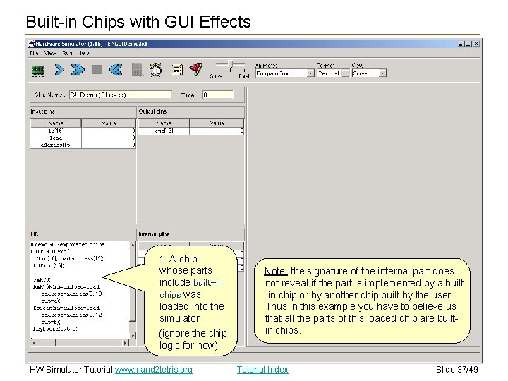 Built-in Chips with GUI Effects 1. A chip whose parts include built-in chips was