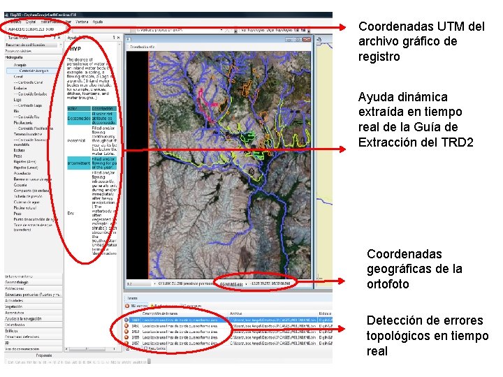 Coordenadas UTM del archivo gráfico de registro Ayuda dinámica extraída en tiempo real de