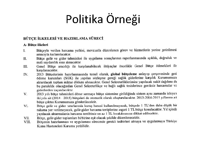 Politika Örneği 