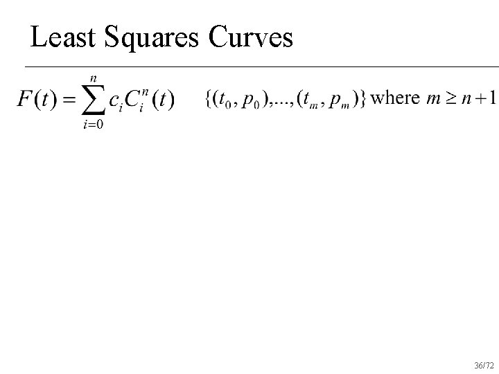 Least Squares Curves 36/72 