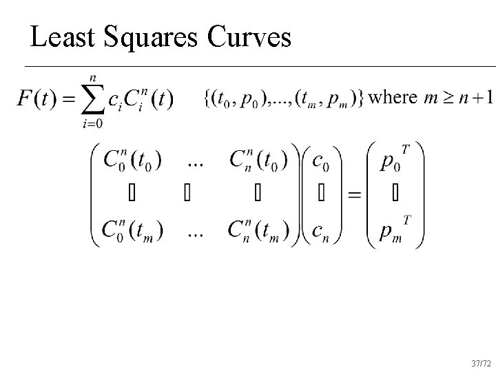 Least Squares Curves 37/72 