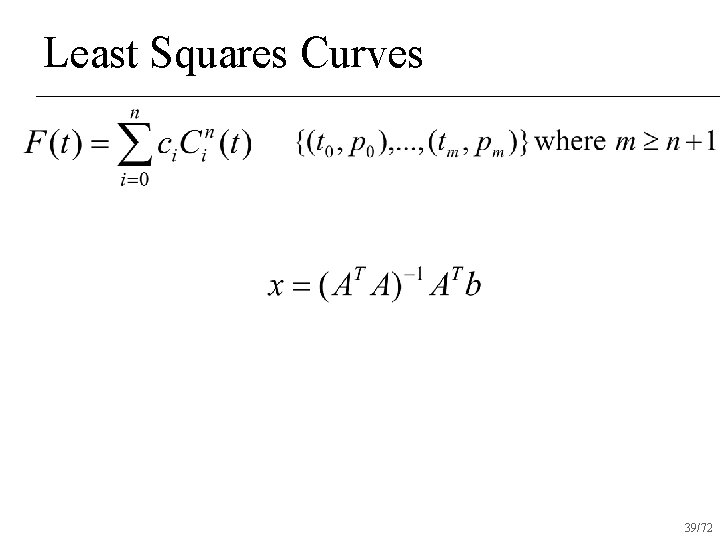 Least Squares Curves 39/72 