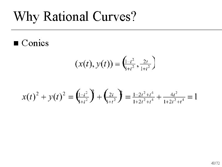 Why Rational Curves? n Conics 48/72 