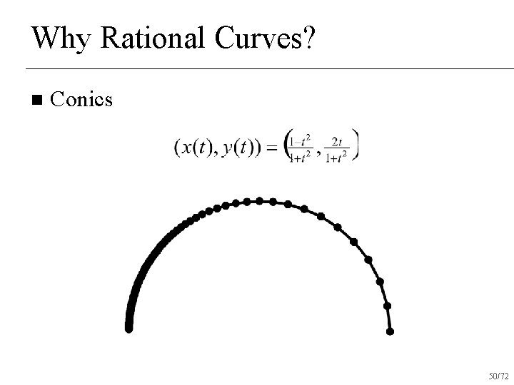 Why Rational Curves? n Conics 50/72 