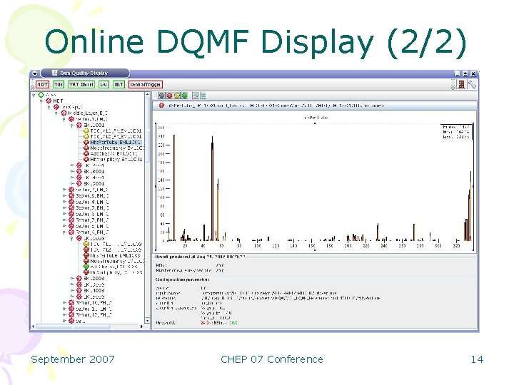 Online DQMF Display (2/2) September 2007 CHEP 07 Conference 14 
