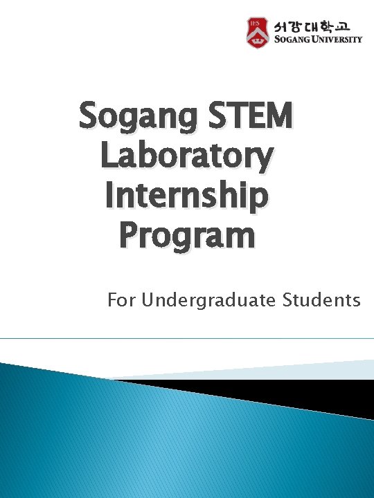 Sogang STEM Laboratory Internship Program For Undergraduate Students 