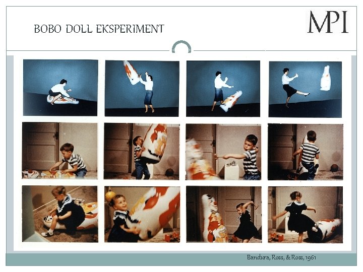 BOBO DOLL EKSPERIMENT Bandura, Ross, & Ross, 1961 