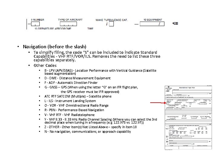  • Navigation (before the slash) • To simplify filing, the code “S” can