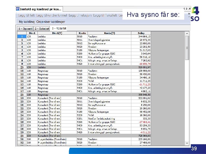 Hva sysno får se: 39 Hva sysno får se: 39