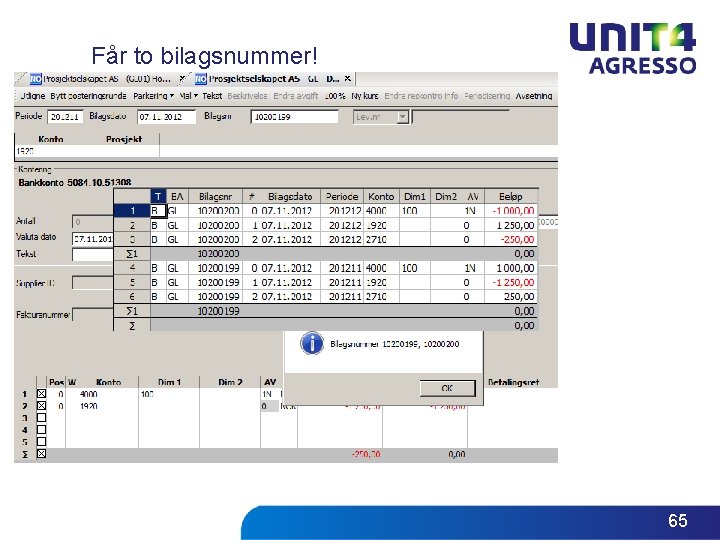 Får to bilagsnummer! 65 Får to bilagsnummer! 65