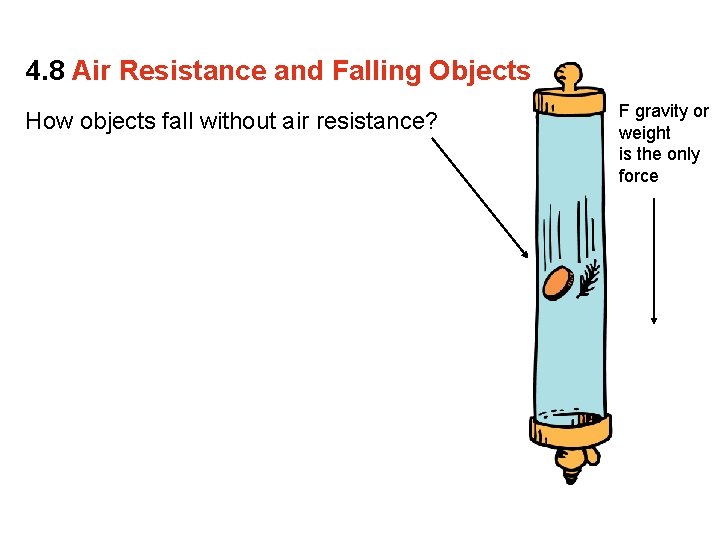 4. 8 Air Resistance and Falling Objects How objects fall without air resistance? F