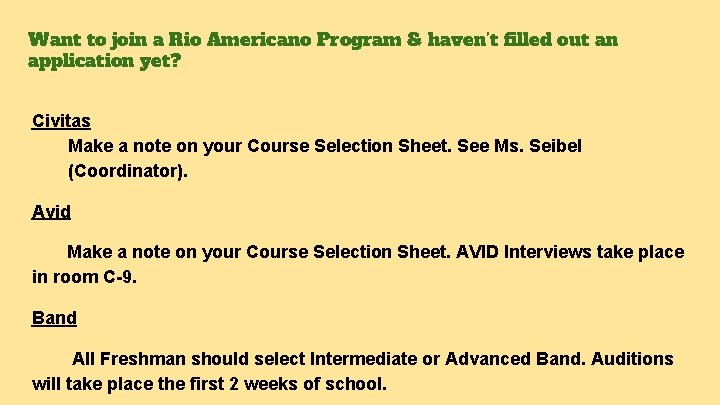 Want to join a Rio Americano Program & haven’t filled out an application yet?