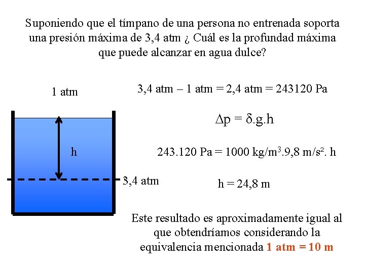 Suponiendo que el tímpano de una persona no entrenada soporta una presión máxima de