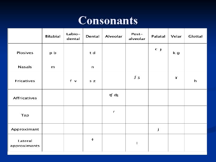 Consonants 