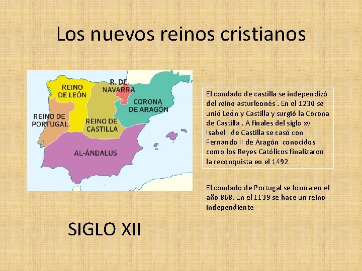 Los nuevos reinos cristianos El condado de castilla se independizó del reino asturleonés. En