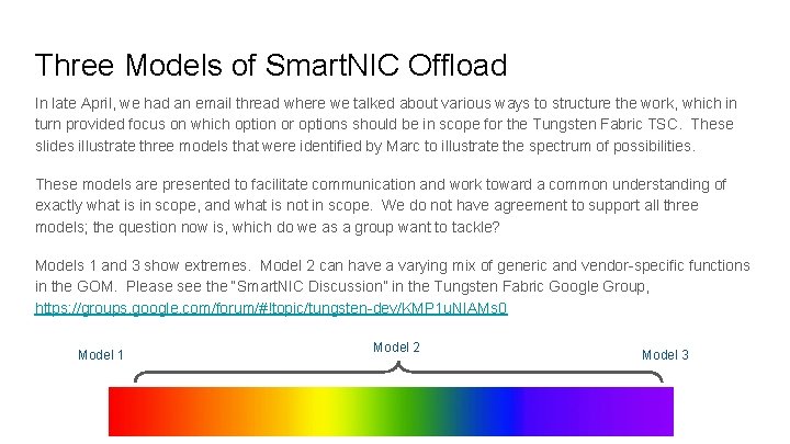 Three Models of Smart. NIC Offload In late April, we had an email thread