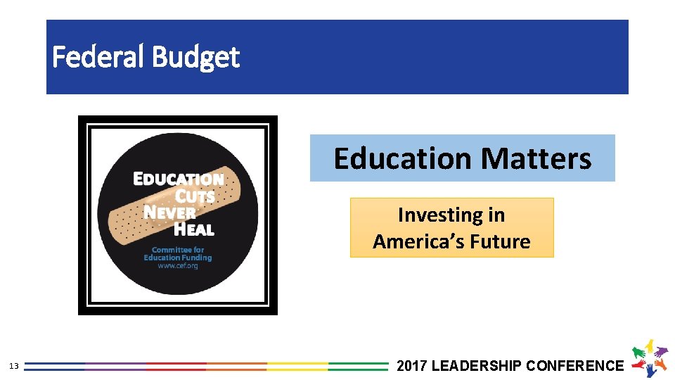 Federal Budget Education Matters Investing in America’s Future 13 2017 LEADERSHIP CONFERENCE 