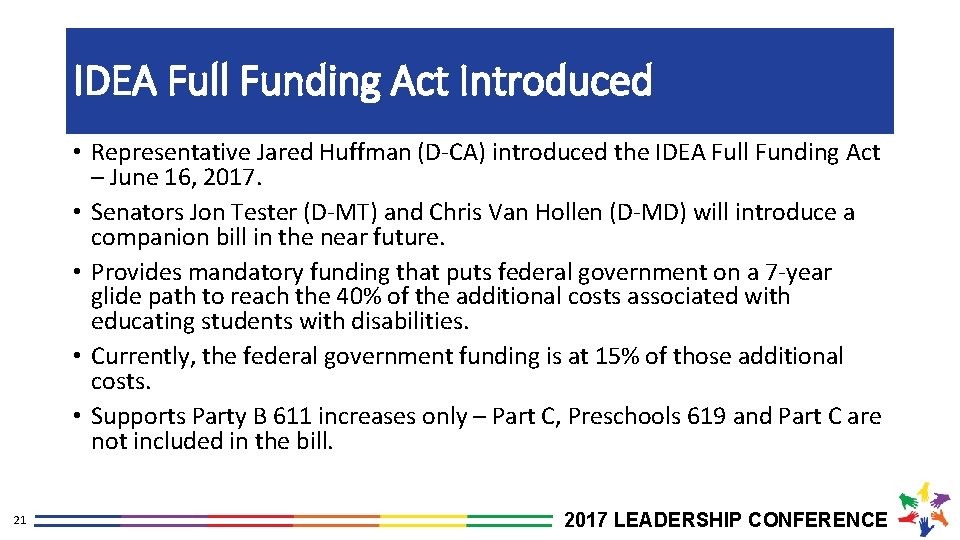 IDEA Full Funding Act Introduced • Representative Jared Huffman (D-CA) introduced the IDEA Full