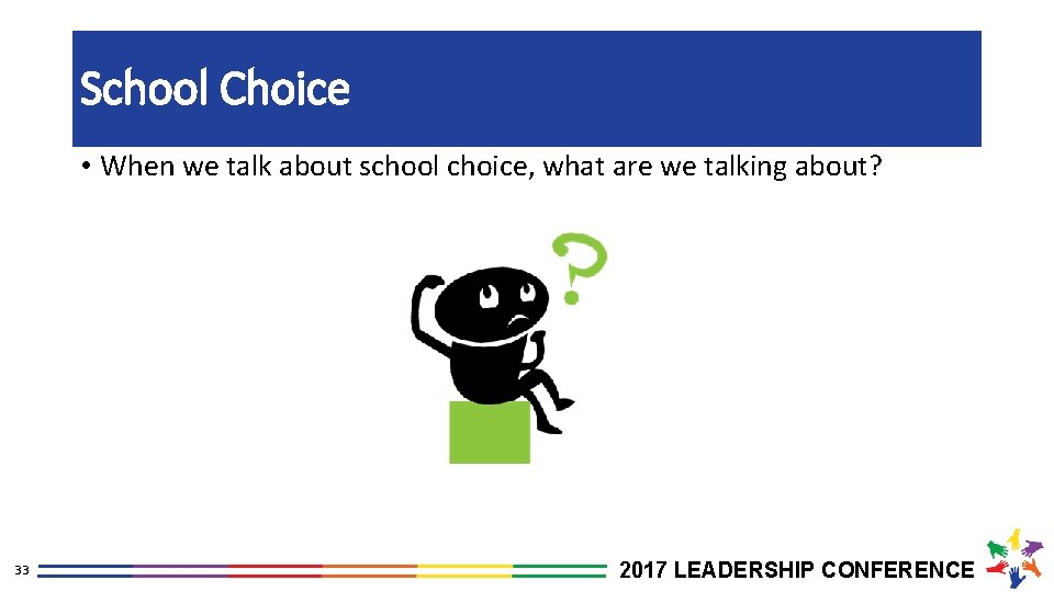 School Choice • When we talk about school choice, what are we talking about?
