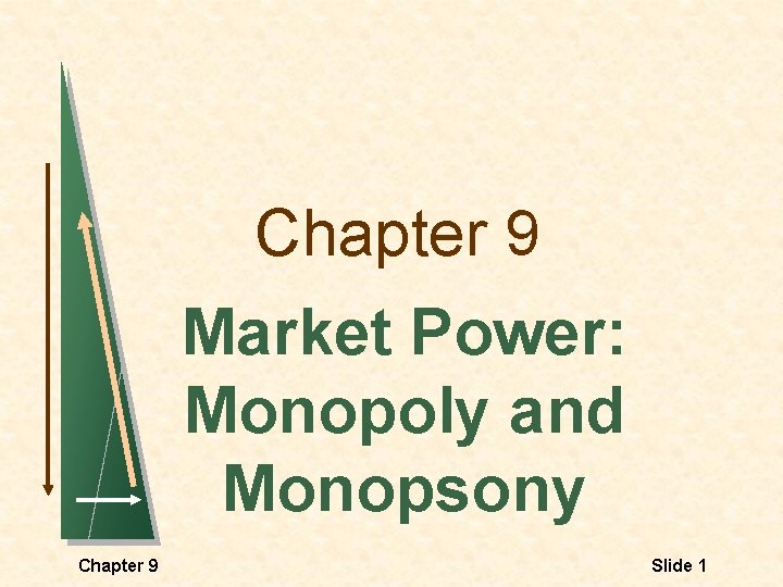 Chapter 9 Market Power: Monopoly and Monopsony Chapter 9 Slide 1 