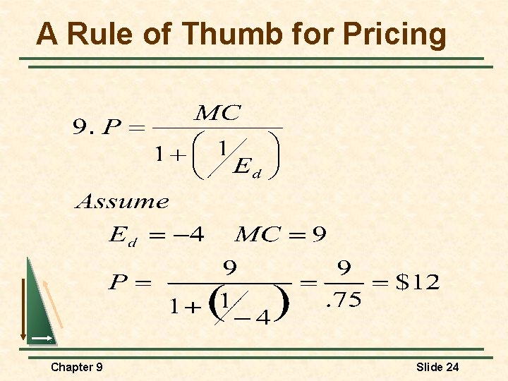 A Rule of Thumb for Pricing Chapter 9 Slide 24 