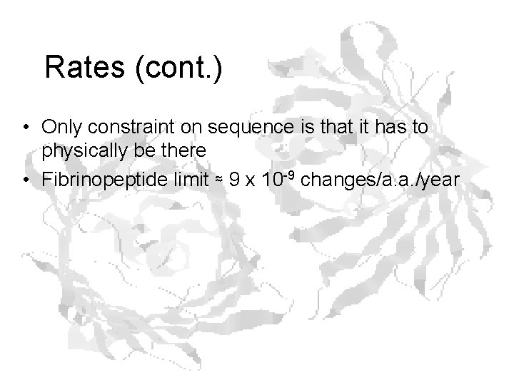 Rates (cont. ) • Only constraint on sequence is that it has to physically