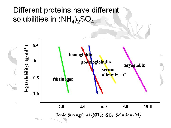 Different proteins have different solubilities in (NH 4)2 SO 4 