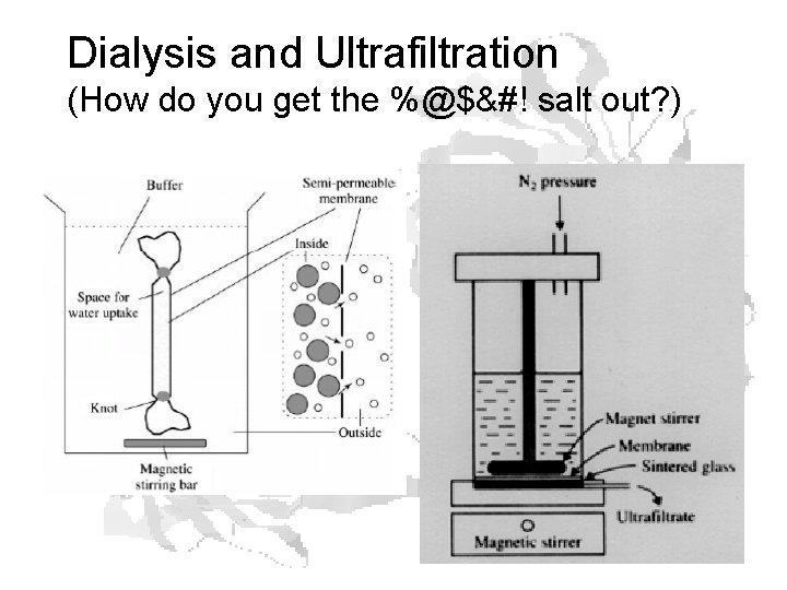 Dialysis and Ultrafiltration (How do you get the %@$&#! salt out? ) 