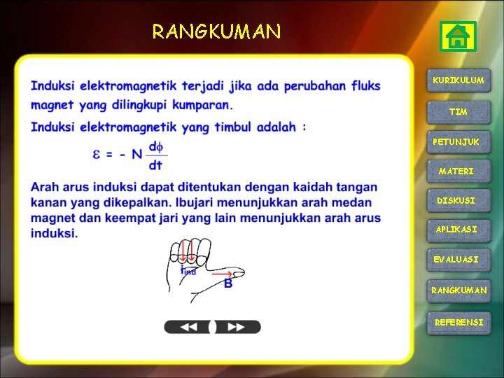 RANGKUMAN KURIKULUM TIM PETUNJUK MATERI DISKUSI APLIKASI EVALUASI RANGKUMAN REFERENSI 