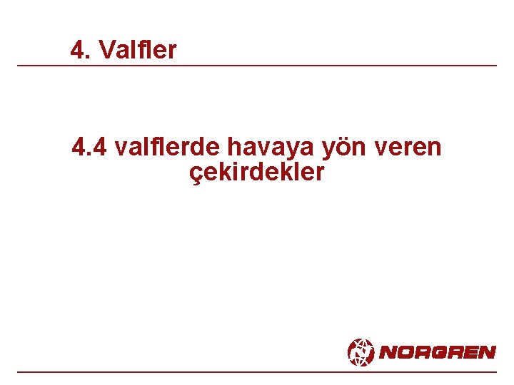 4. Valfler 4. 4 valflerde havaya yön veren çekirdekler 