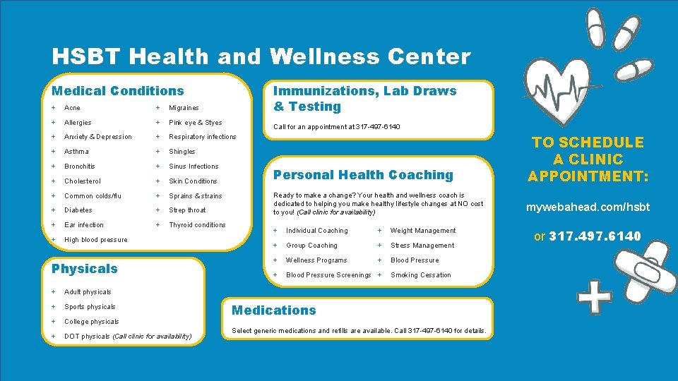 HSBT Health and Wellness Center Medical Conditions + Acne + Migraines + Allergies +