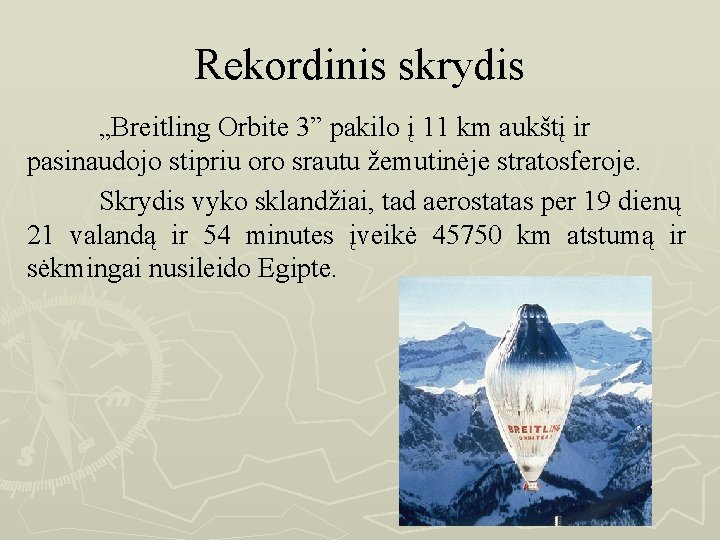 Rekordinis skrydis „Breitling Orbite 3” pakilo į 11 km aukštį ir pasinaudojo stipriu oro