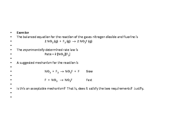 • • • • Exercise The balanced equation for the reaction of the • • • • Exercise The balanced equation for the reaction of the
