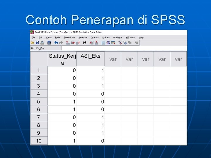 Contoh Penerapan di SPSS 